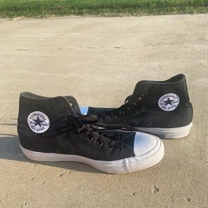 Classic Black High Top Converse with Lunarlon